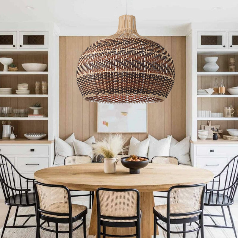 Kitchen Lampshade Vintage Rattan Pendant Light