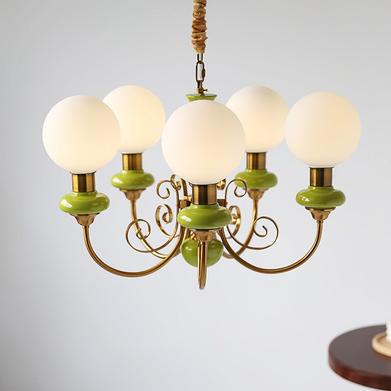 Modern Creative Art Green Chandelier
