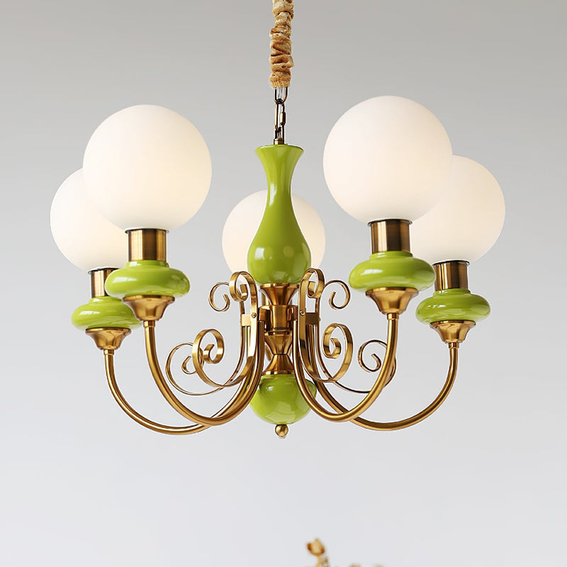 Modern Creative Art Green Chandelier