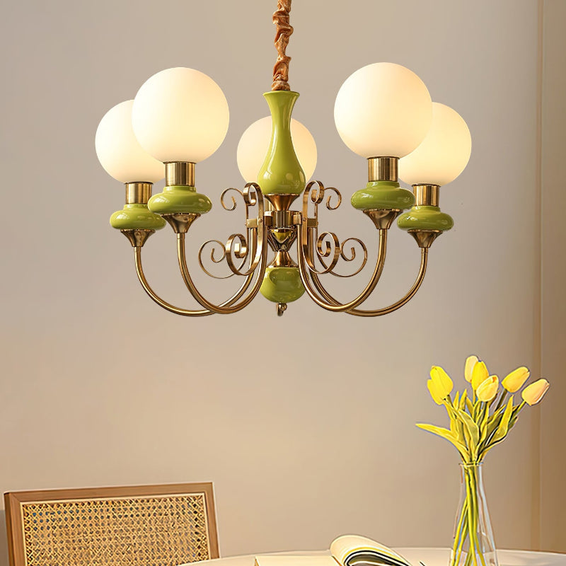 Modern Creative Art Green Chandelier