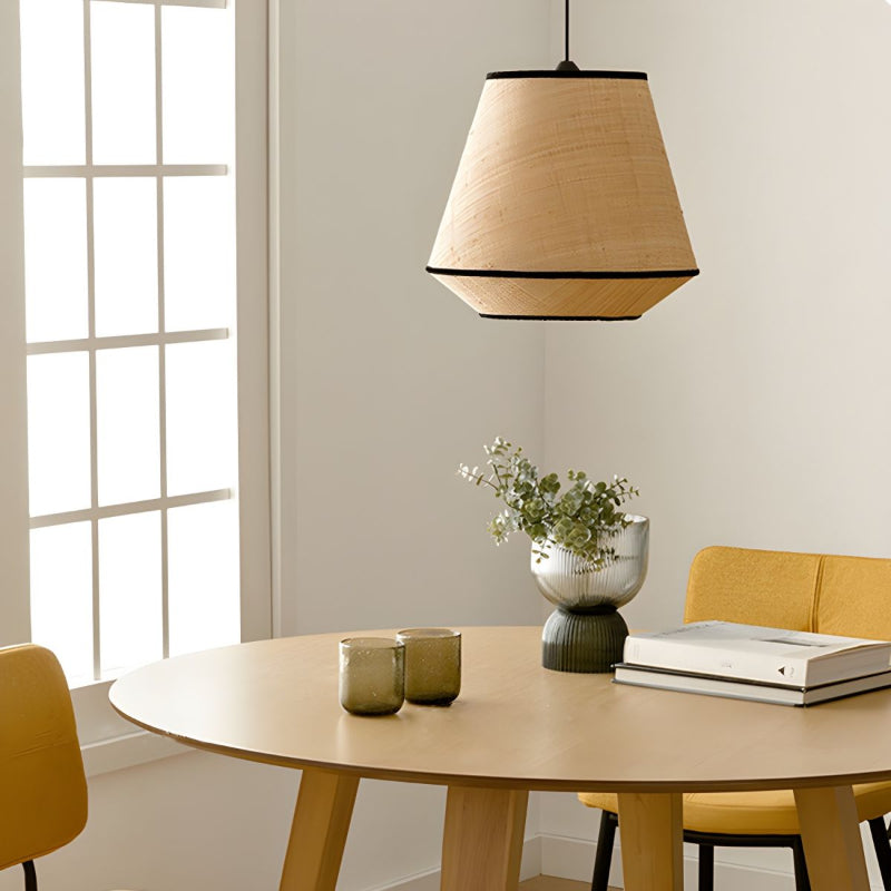 Black Geometric Fabric Pendant Light