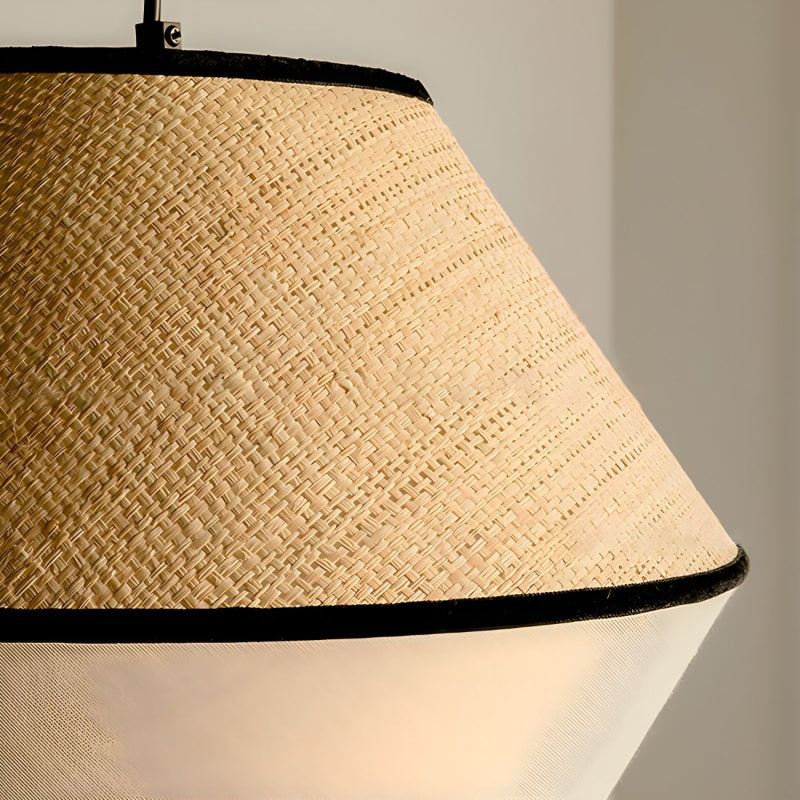 Black Geometric Fabric Pendant Light