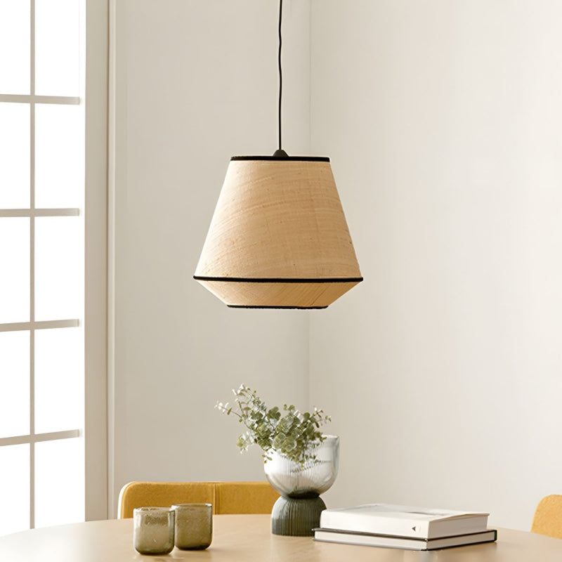 Black Geometric Fabric Pendant Light