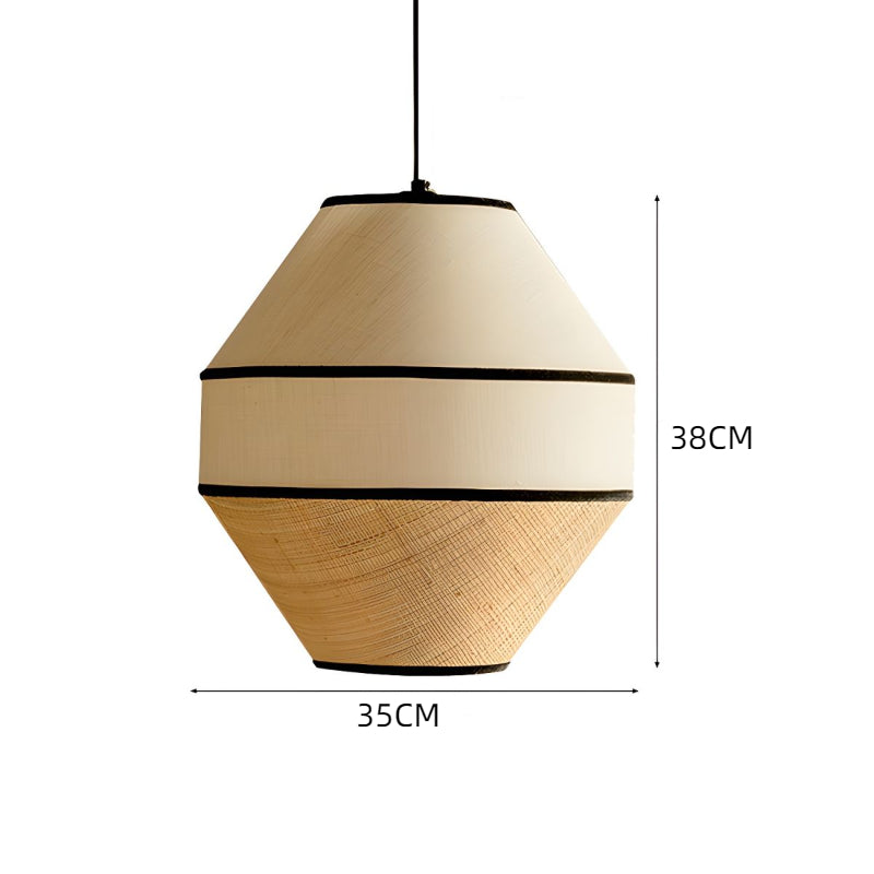 Black Geometric Fabric Pendant Light