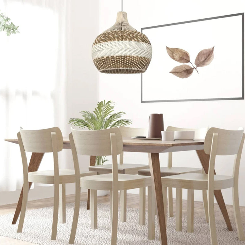 White Rattan Pendant Light Interior Decor