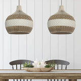 Load image into Gallery viewer, White Rattan Pendant Light Interior Decor