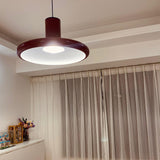 Load image into Gallery viewer, Vintage Red Metal Saucer Pendant Light
