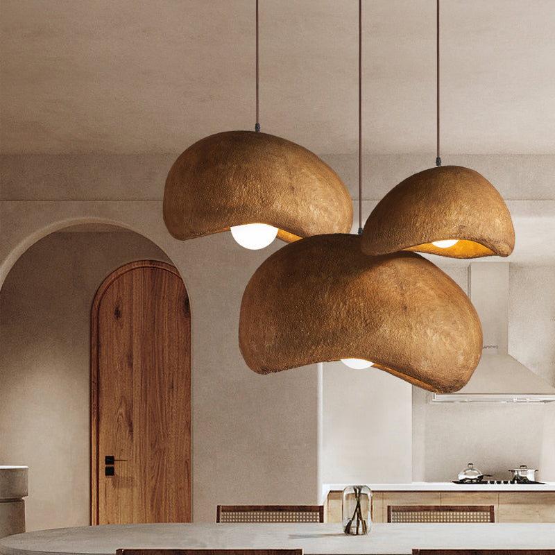 Nordic Brown Resin Oval Pendant Light