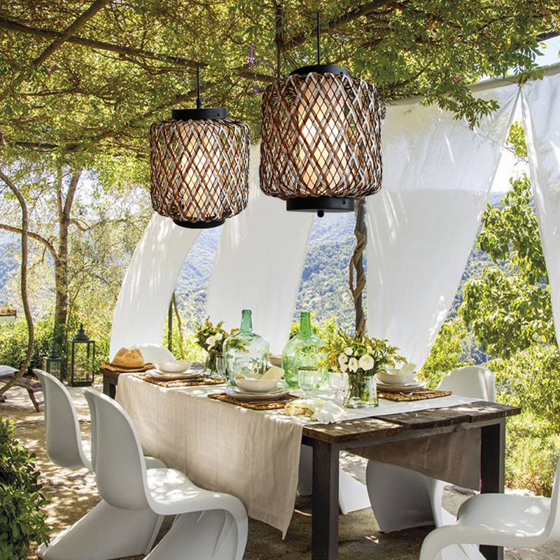 Outdoor Waterproof Lantern Rattan Pendant Lights