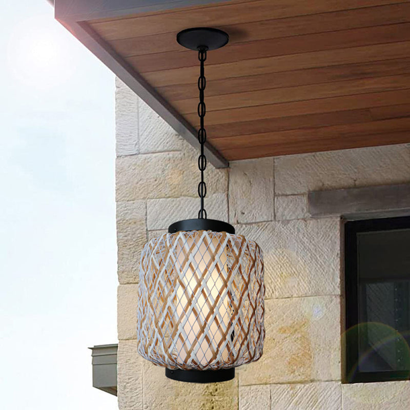 Outdoor Waterproof Lantern Rattan Pendant Lights