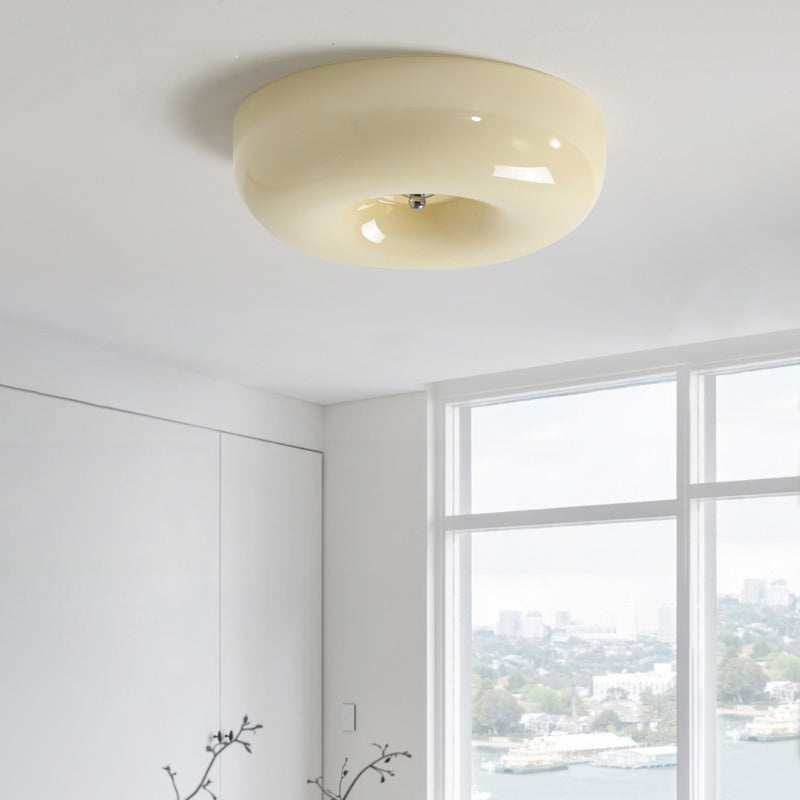Cream Pudding Round Ceiling Lamp Living Room