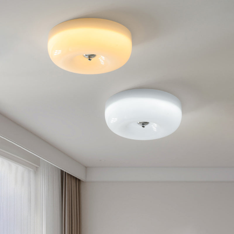 Cream Pudding Round Ceiling Lamp Living Room