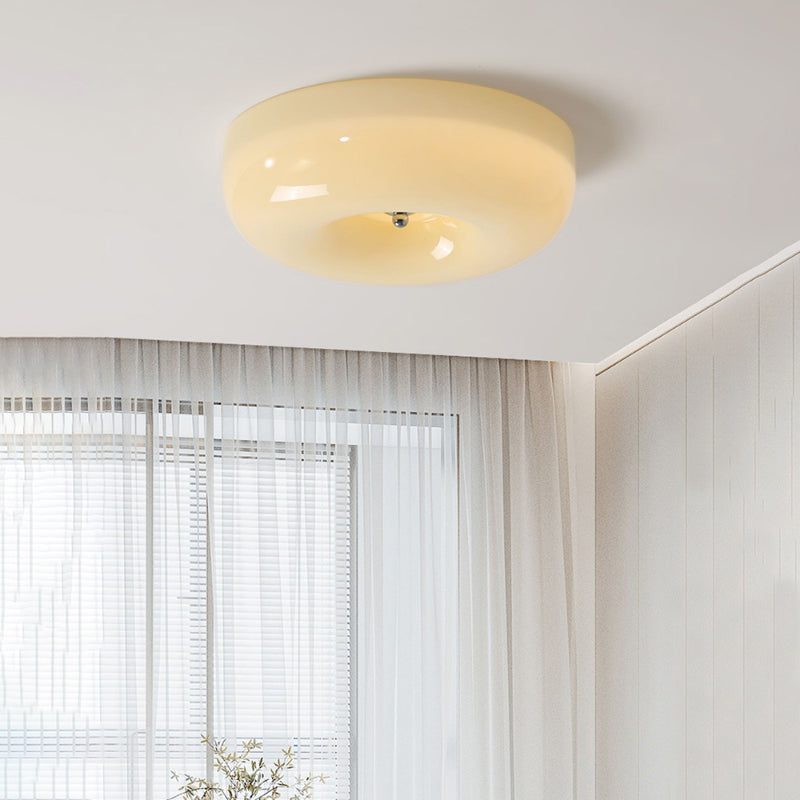 Cream Pudding Round Ceiling Lamp Living Room