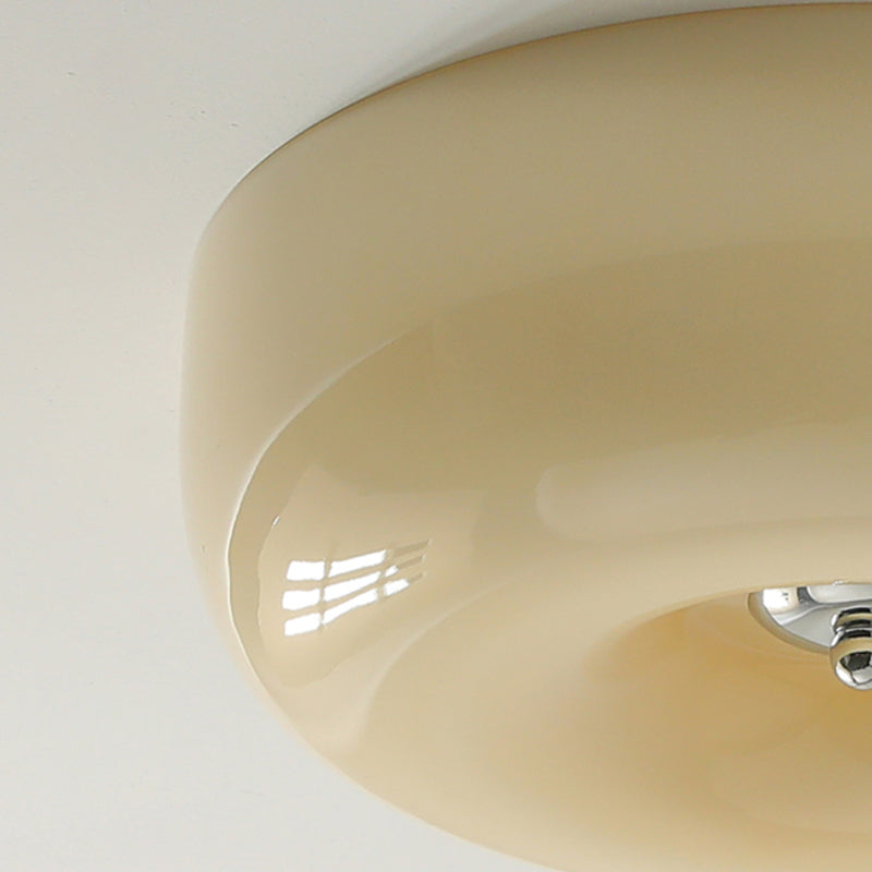 Cream Pudding Round Ceiling Lamp Living Room