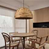 Load image into Gallery viewer, Retro Semicircle Straw Rattan Dining Room Hanging Lampshade