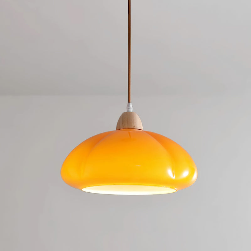 Vintage Pumpkin Glass Pendant Light