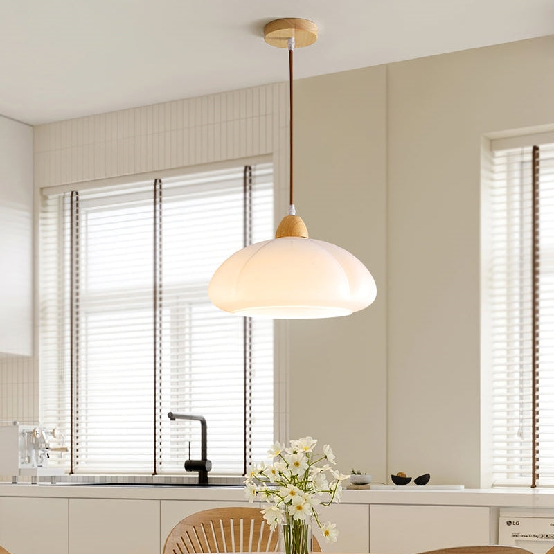 Vintage Pumpkin Glass Pendant Light