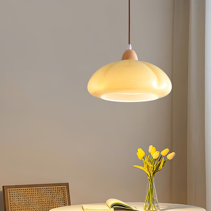 Vintage Pumpkin Glass Pendant Light