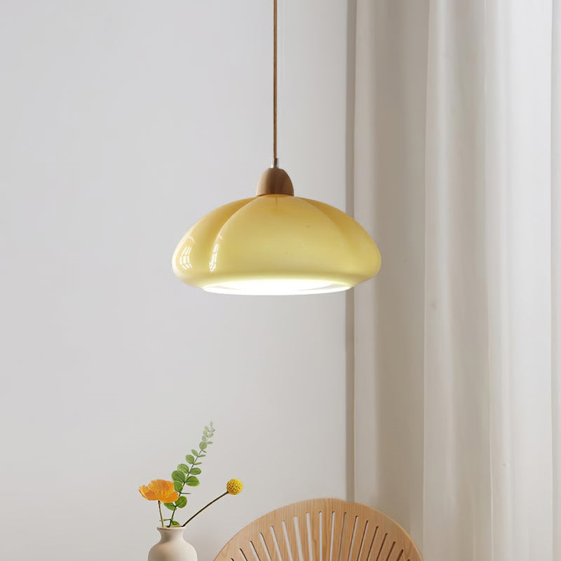 Vintage Pumpkin Glass Pendant Light