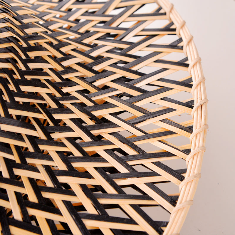 Black Bamboo Ceiling Light Flying Saucer Chandelier