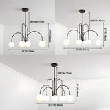 Load image into Gallery viewer, Modern Iron Chandelier with White Glass Shade