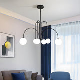 Load image into Gallery viewer, Modern Iron Chandelier with White Glass Shade