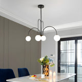 Load image into Gallery viewer, Modern Iron Chandelier with White Glass Shade
