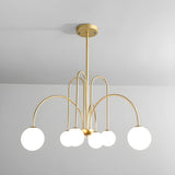 Load image into Gallery viewer, Modern Iron Chandelier with White Glass Shade