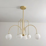 Load image into Gallery viewer, Modern Iron Chandelier with White Glass Shade