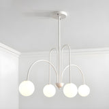 Load image into Gallery viewer, Modern Iron Chandelier with White Glass Shade