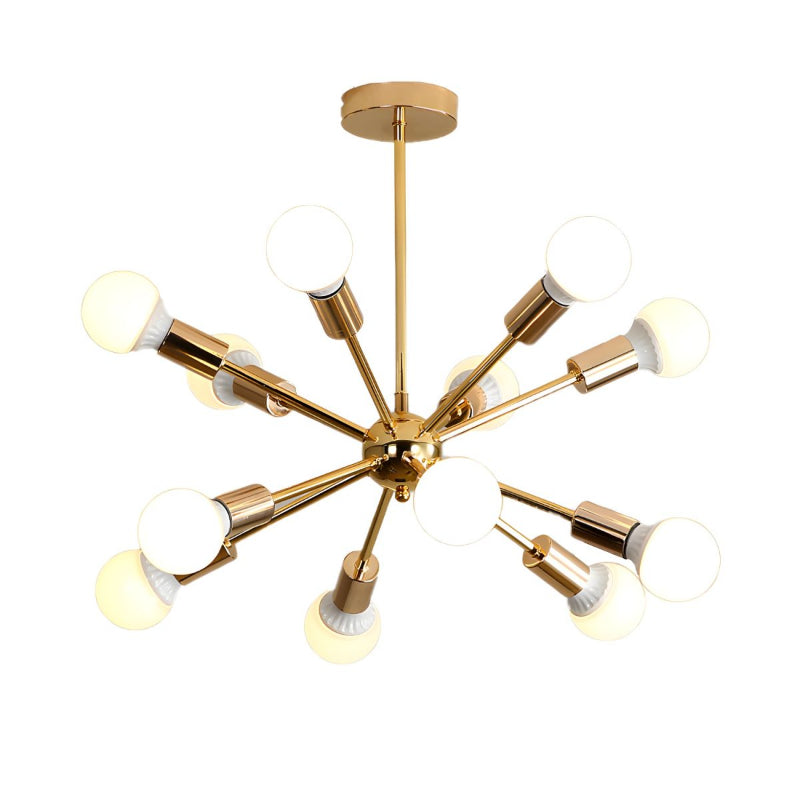 Metal Starburst Chandelier Light Modernist 6 Lights
