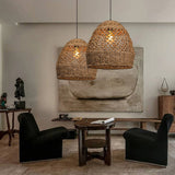 Load image into Gallery viewer, Natural Seagrass Pendant Light Handmade Lampshade
