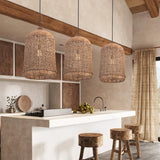Load image into Gallery viewer, Oversize Rattan Pendant Light Kitchen Island Woven Cage Lampshade