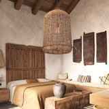 Load image into Gallery viewer, Oversize Rattan Pendant Light Kitchen Island Woven Cage Lampshade