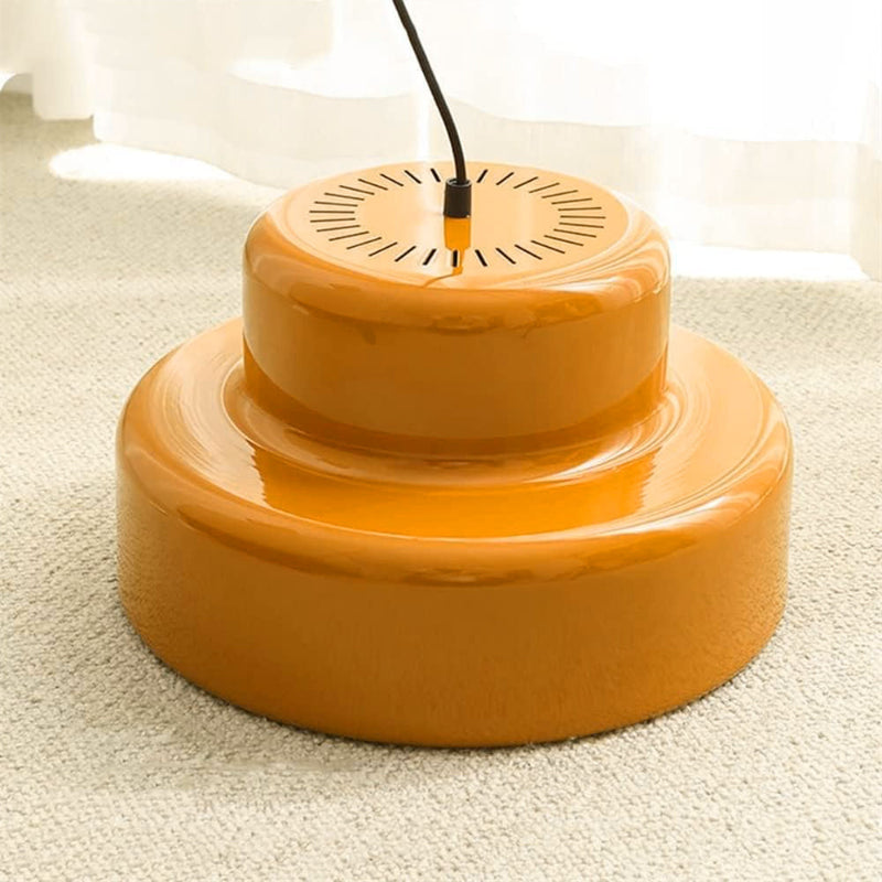 Modern Style Cylindrical Shade Metal Hanging Light in Orange