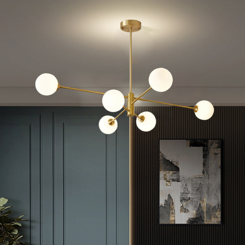 6-Light Brass Sputnik Chandelier