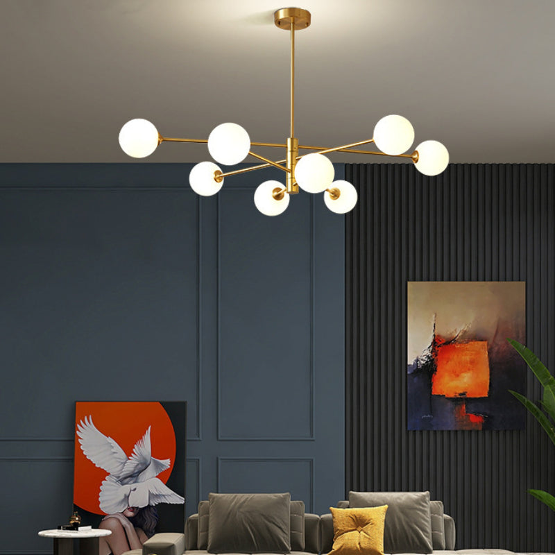 6-Light Brass Sputnik Chandelier
