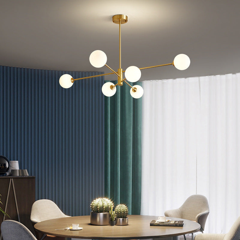 6-Light Brass Sputnik Chandelier