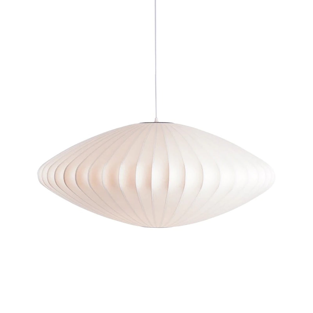 Silk Fabric Oval Nelson Bubble Pendant Lamp