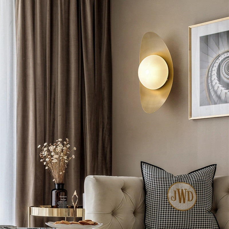 Brass Gold Globe Wall Lamp Vanity Light Fixture