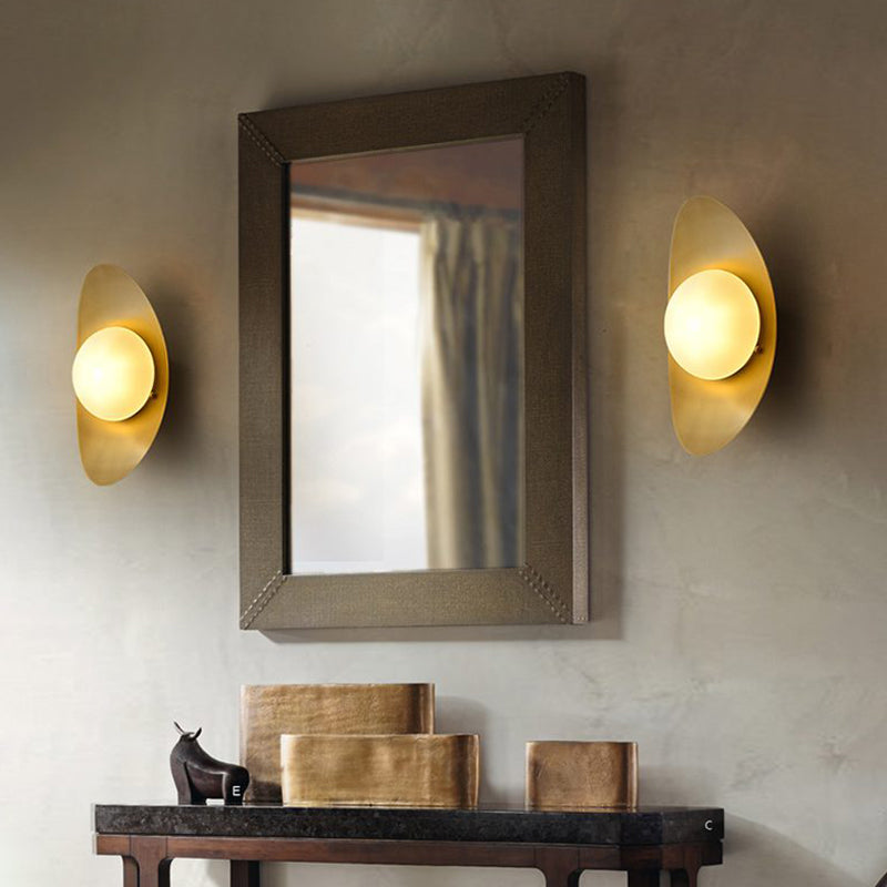 Brass Gold Globe Wall Lamp Vanity Light Fixture