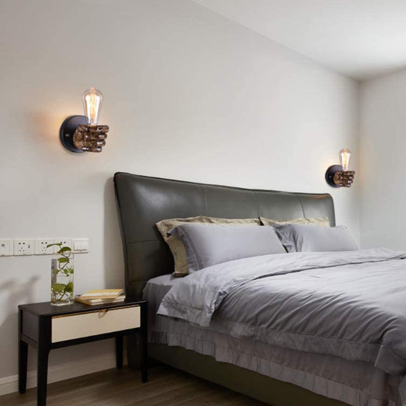 Industrial Retro Fist Wall Lamp Resin Lighting Fixture for Indoor Wall Decor