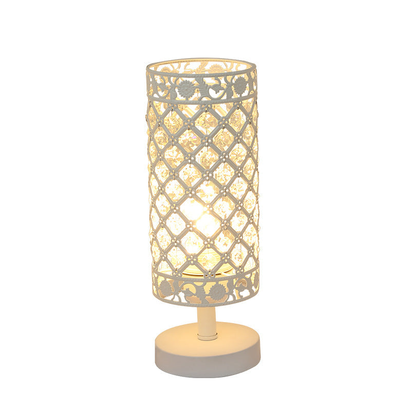 Crystal Table Lamps Silver Bedside Nightstand Lamp Desk Lamp for Living Room