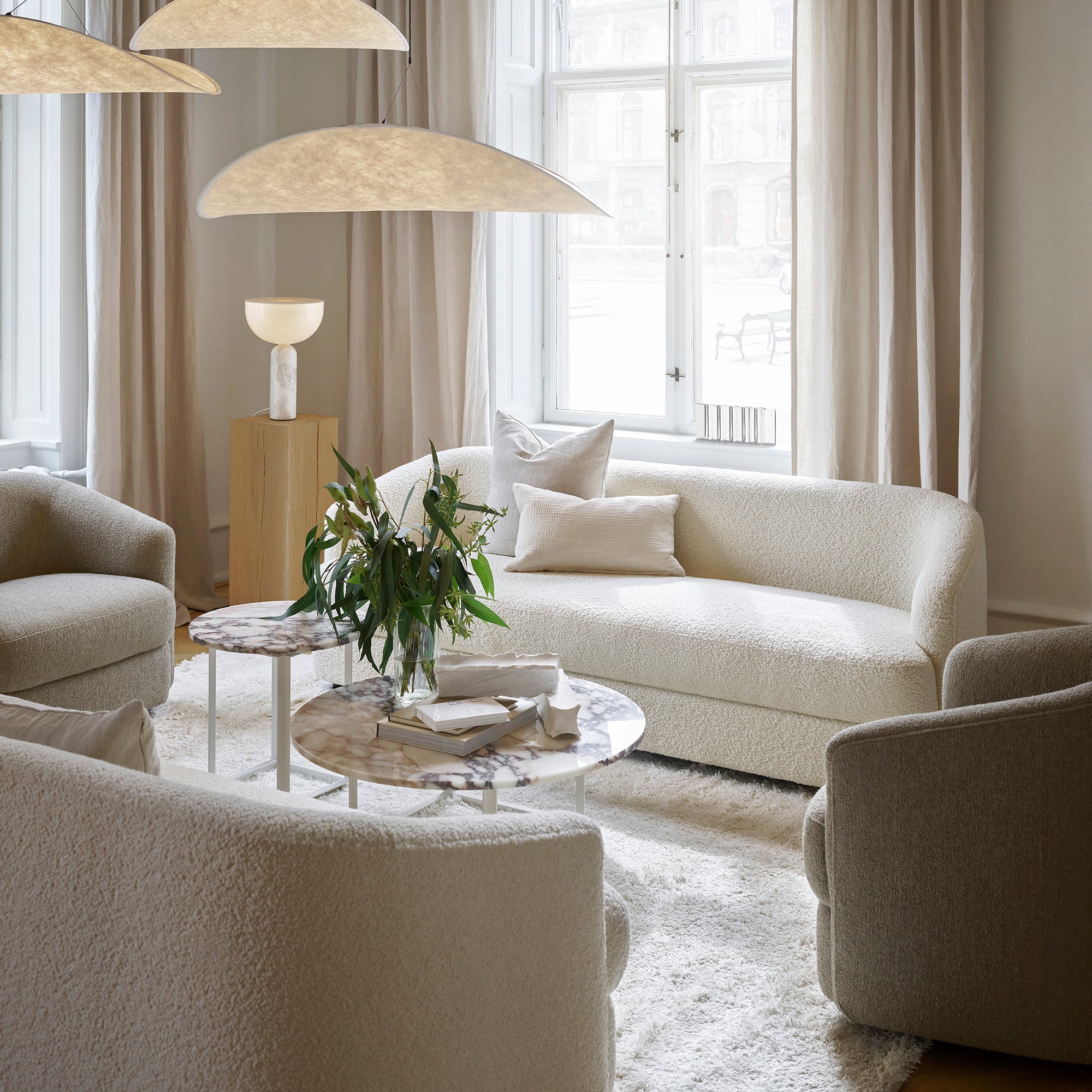 Nordic design modern living room bedroom restaurant silk fabric lamps