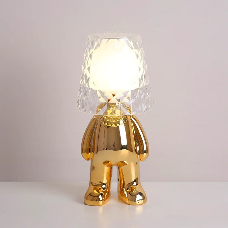 Nordic Chrome Little Golden Man Table Lamp Children's Room Night Lights