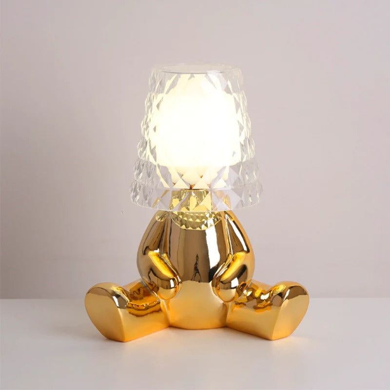 Nordic Chrome Little Golden Man Table Lamp Children's Room Night Lights