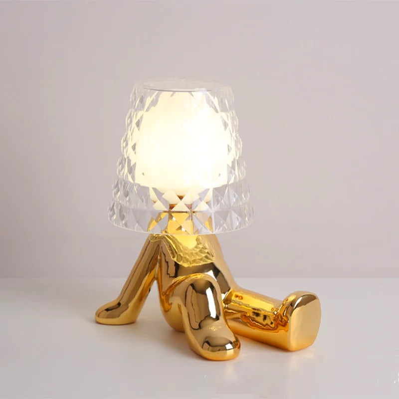 Nordic Chrome Little Golden Man Table Lamp Children's Room Night Lights