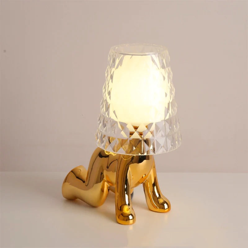 Nordic Chrome Little Golden Man Table Lamp Children's Room Night Lights