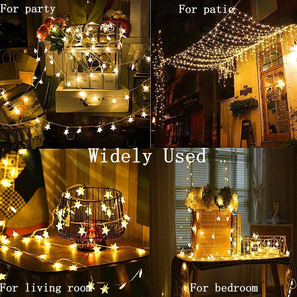 Star String Lights 100 LED Christmas Lights Twinkle Fairy Lamps