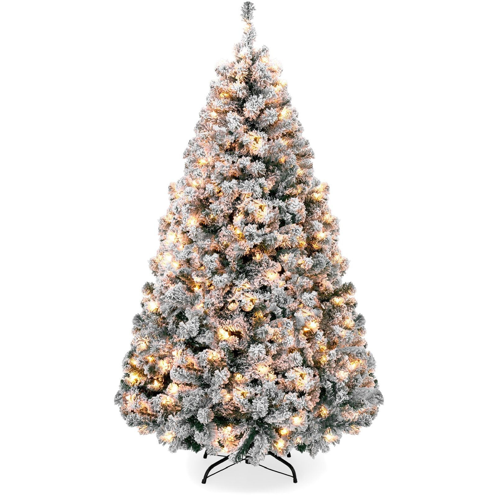 Pre-Lit Snow Flocked Artificial Christmas with Clear/White Lights